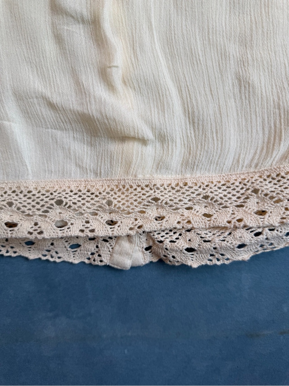 Free People Ivory Gauze Top with Delicate Knit - Picture 5 of 10